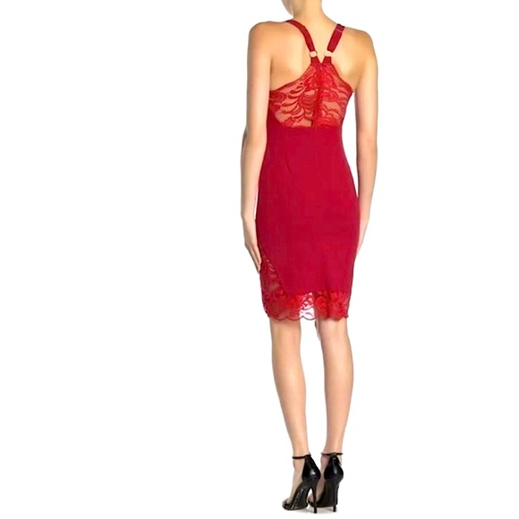 Velvet Torch Red Lace Bodycon Midi Dress, Women’s Size Small. - Picture 3 of 13
